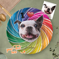 Personalized Dog Face Colorful Ceramic Dinner Plate