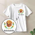 Custom Embroidered Style Personalized Pet Name Wreath T-Shirt