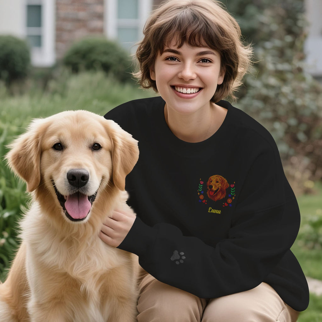 Custom Embroidered Style Pet Lover Pullover Sweatshirt
