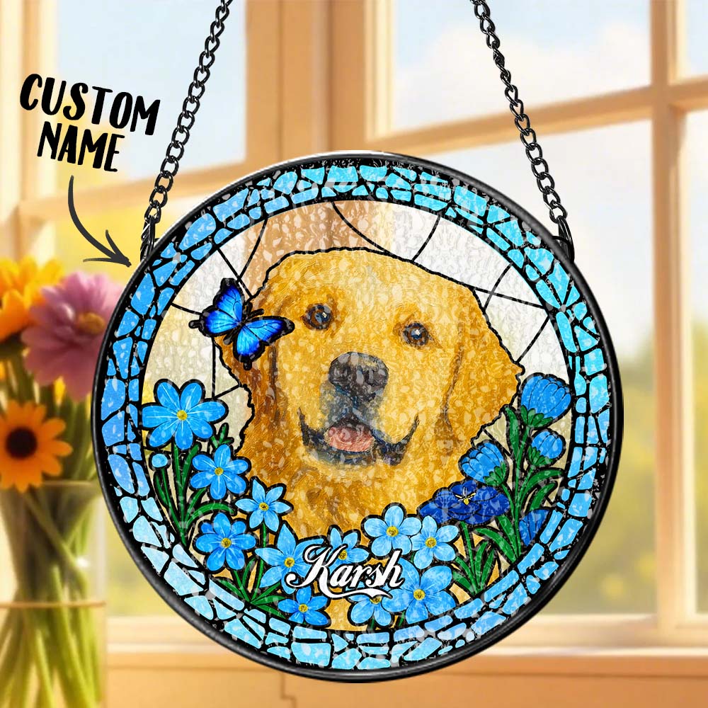 Personalized Pet Keepsake Memorial Stained Glass Suncatcher