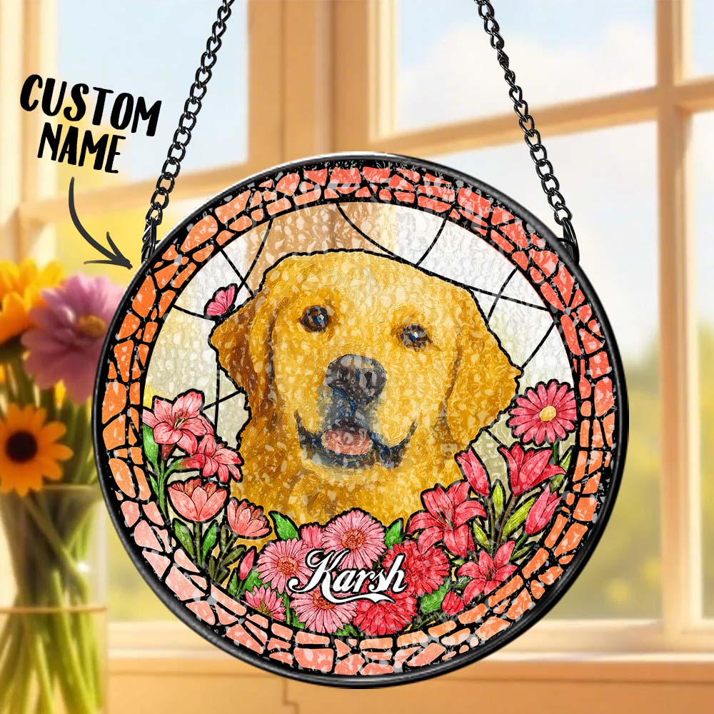 Personalized Pet Keepsake Memorial Stained Glass Suncatcher