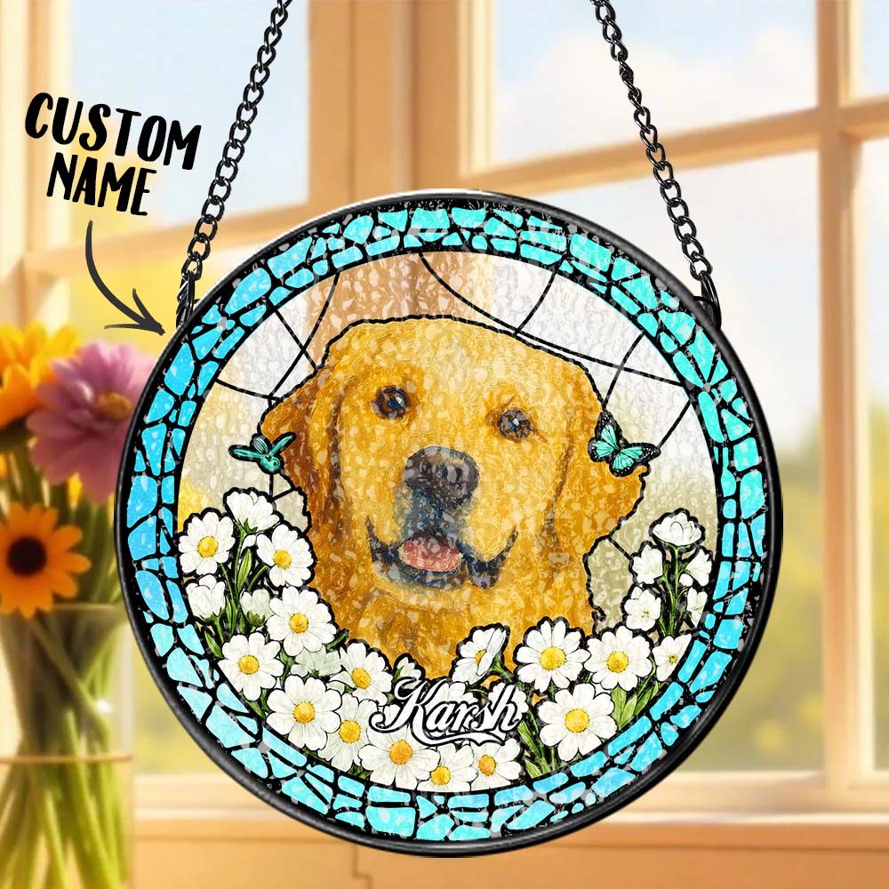 Personalized Pet Keepsake Memorial Stained Glass Suncatcher
