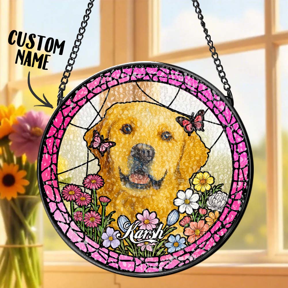 Personalized Pet Keepsake Memorial Stained Glass Suncatcher