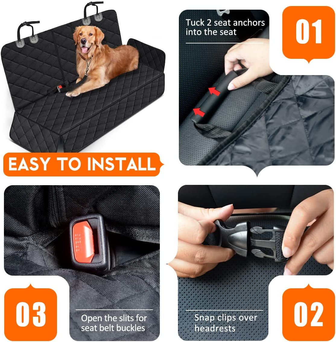 Waterproof Dog Car Back Bench Seat Cover