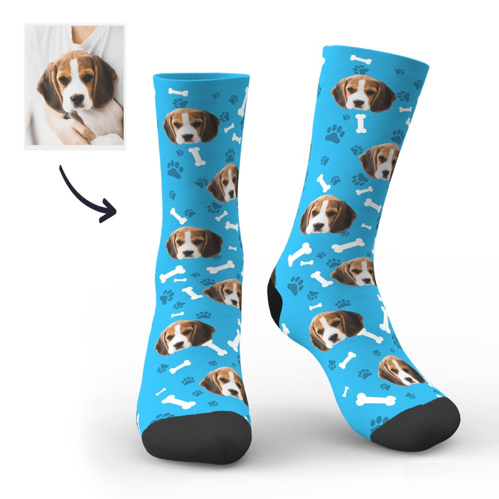 Custom Printed Dog Face Photo Novelty Socks