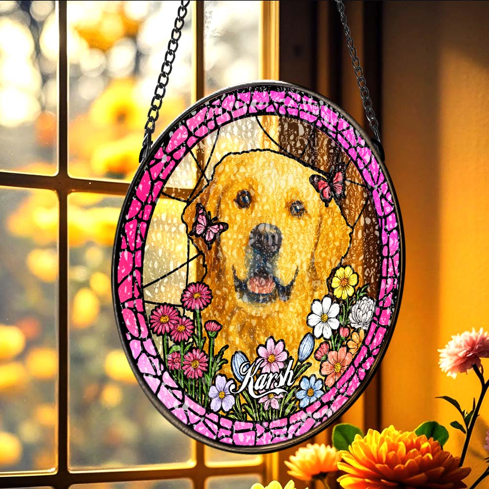 Personalized Pet Keepsake Memorial Stained Glass Suncatcher