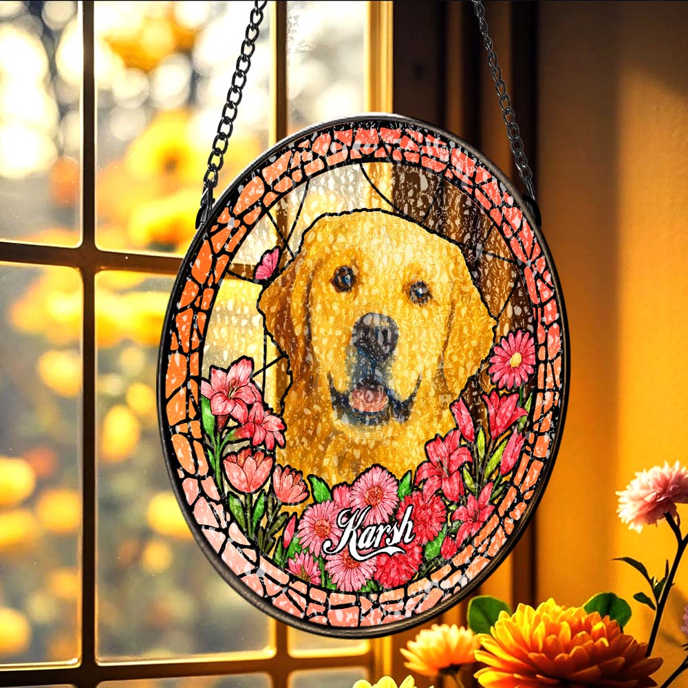 Personalized Pet Keepsake Memorial Stained Glass Suncatcher