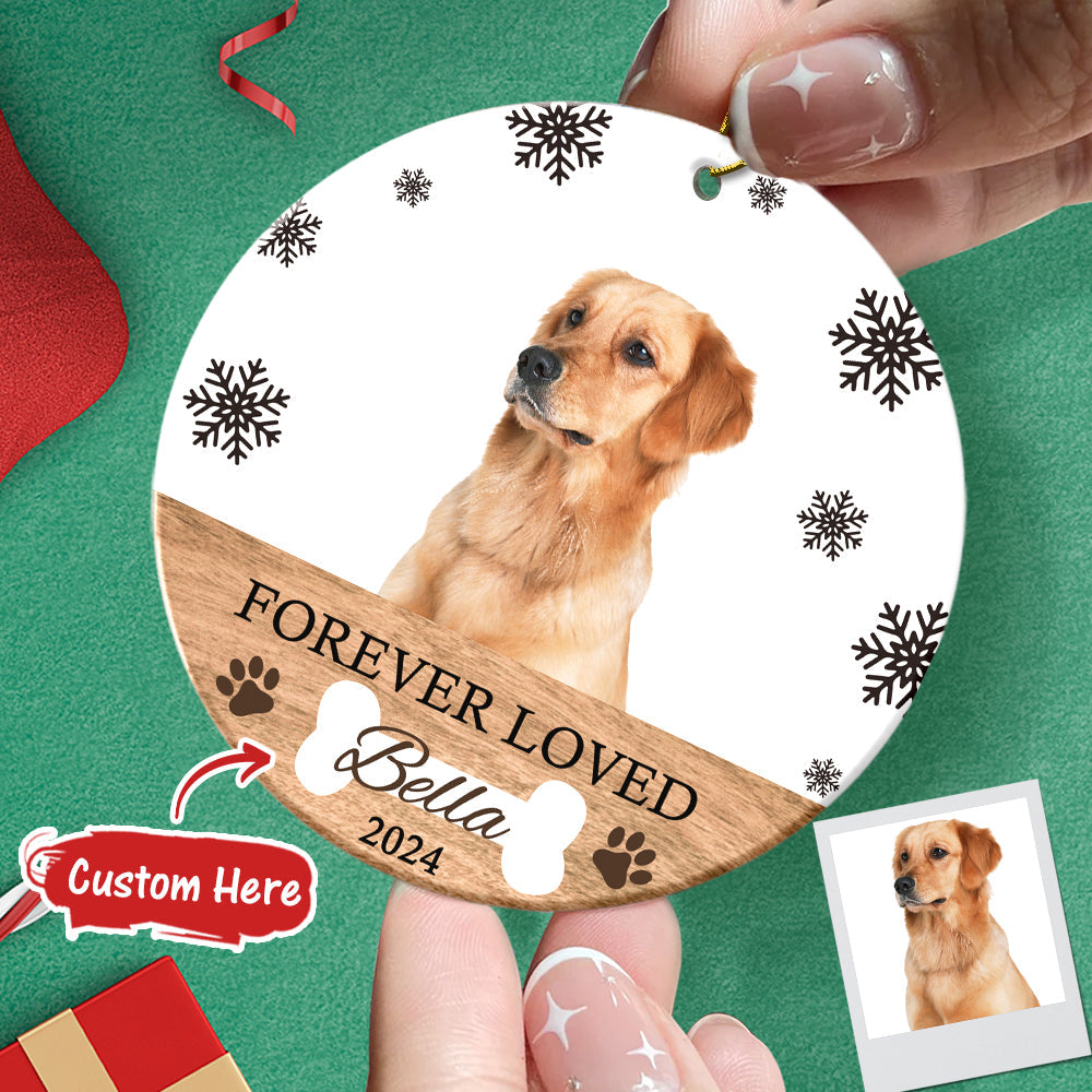 Personalized Memorial Dog Photo Christmas Ornament