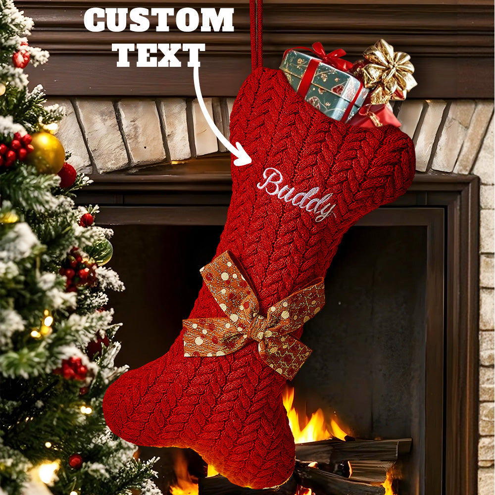 Personalized Dog Bone Christmas Stockings