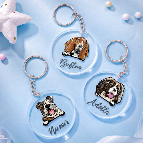 Custom Dog Breed Name Acrylic Keychain Keyring