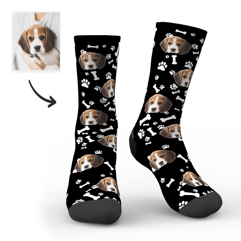 Custom Printed Dog Face Photo Novelty Socks