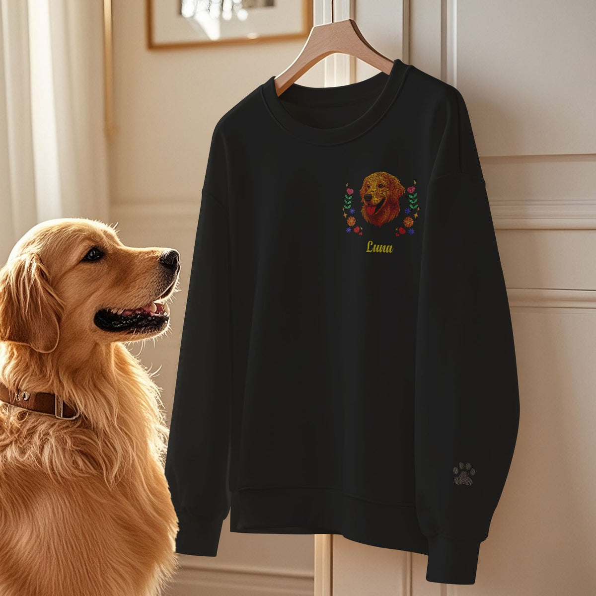 Custom Embroidered Style Pet Lover Pullover Sweatshirt