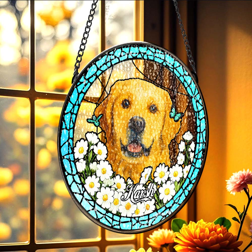 Personalized Pet Keepsake Memorial Stained Glass Suncatcher