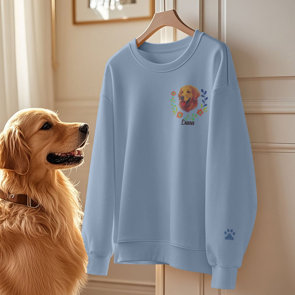 Custom Embroidered Style Pet Lover Pullover Sweatshirt
