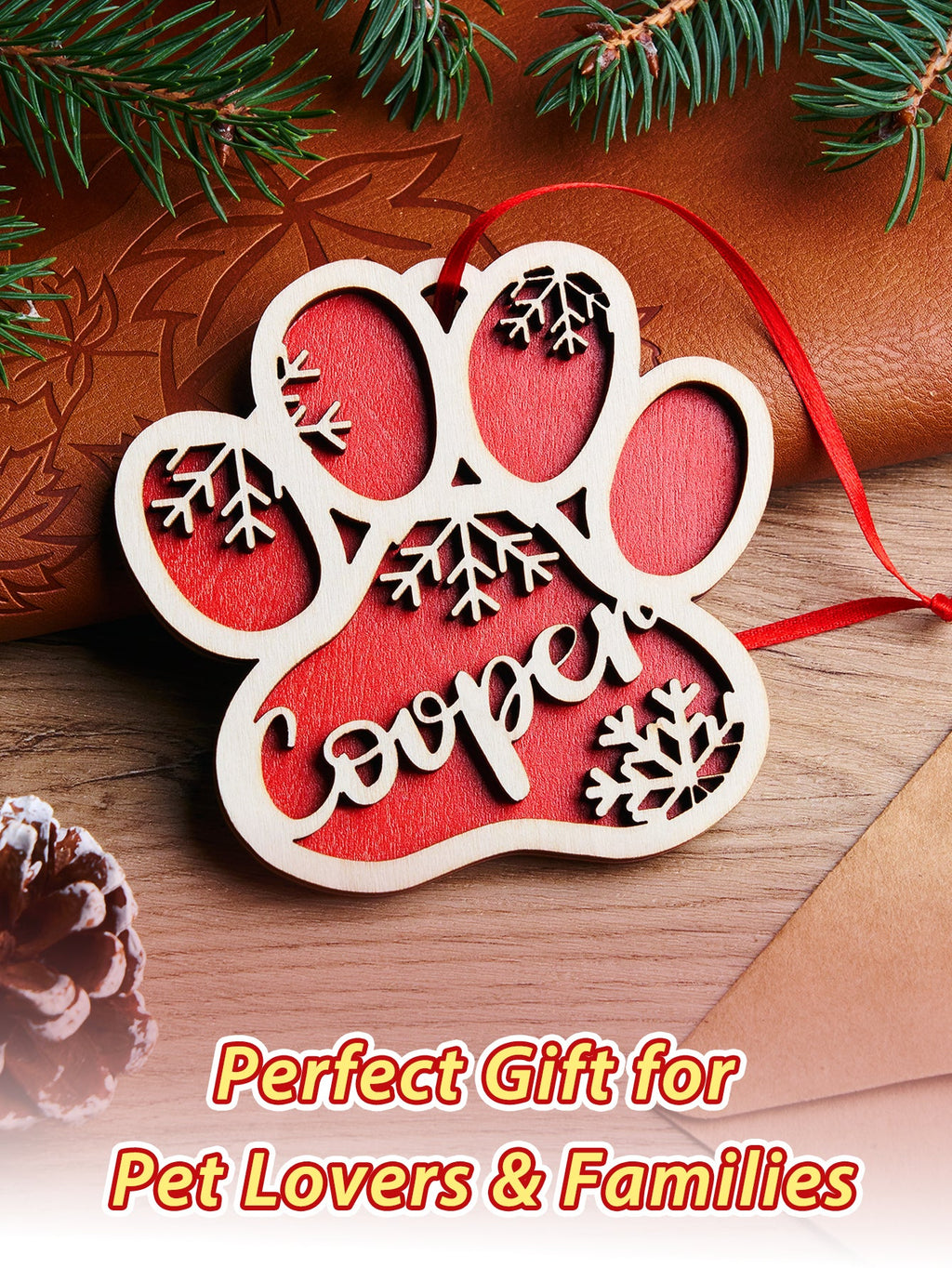 Personalized Dog Paw Snowflake Christmas Ornament