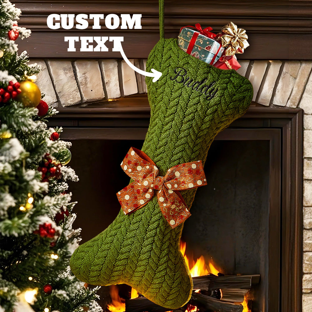 Personalized Dog Bone Christmas Stockings
