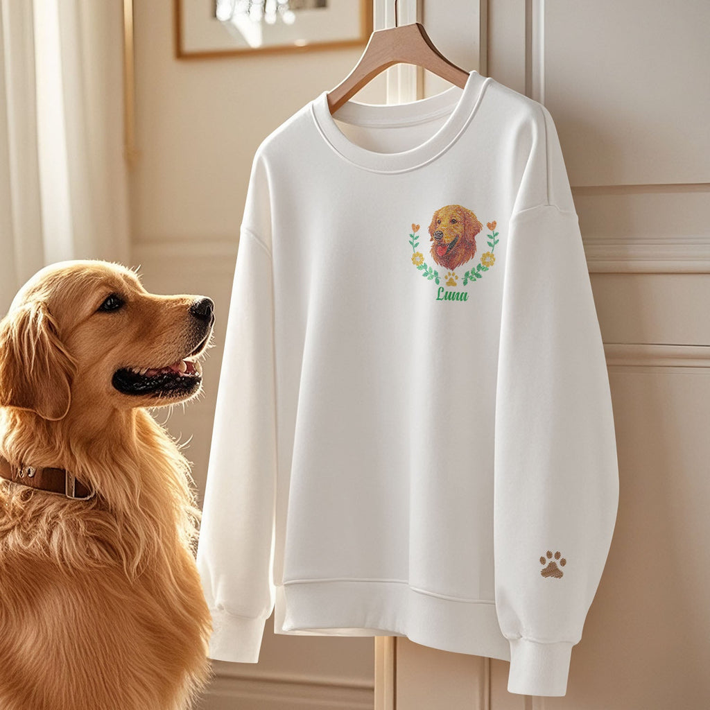 Custom Embroidered Style Pet Lover Pullover Sweatshirt