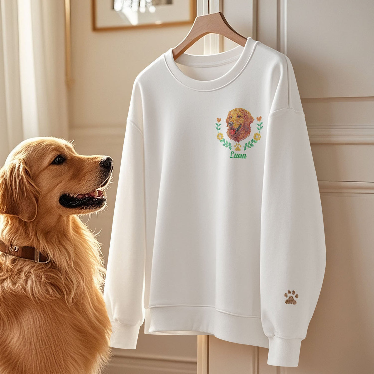 Custom Embroidered Style Pet Lover Pullover Sweatshirt