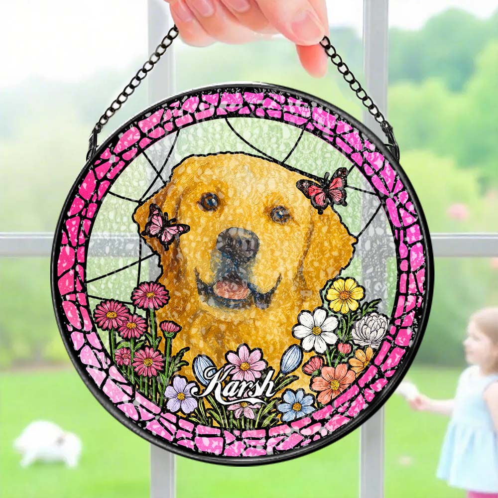 Personalized Pet Keepsake Memorial Stained Glass Suncatcher