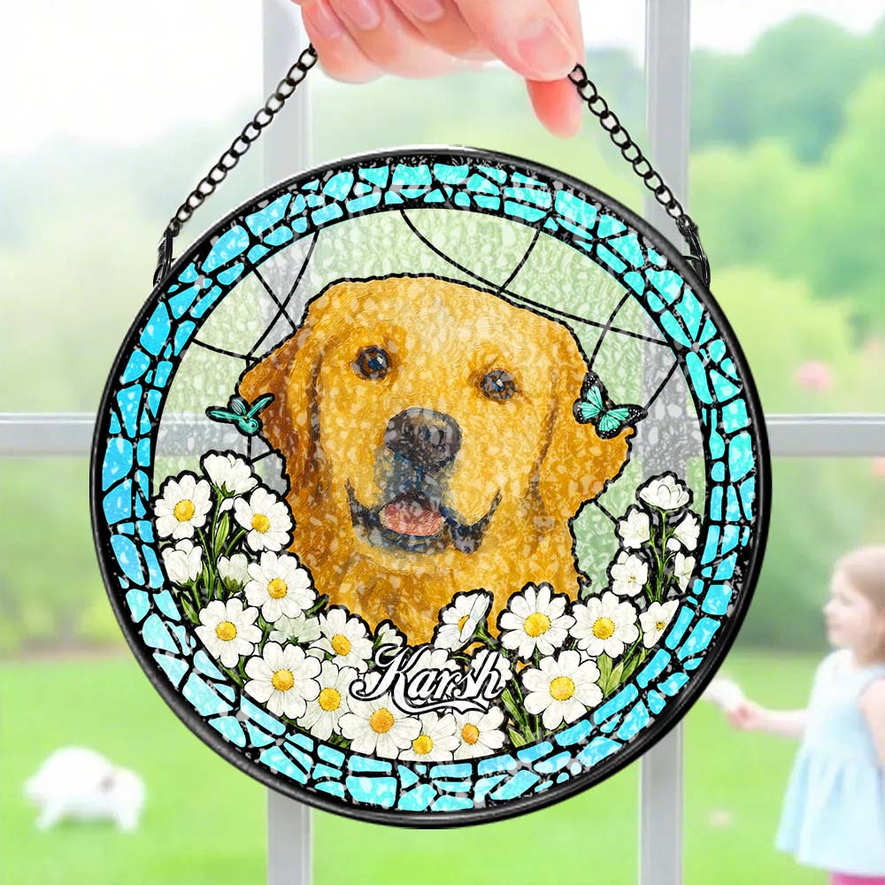 Personalized Pet Keepsake Memorial Stained Glass Suncatcher