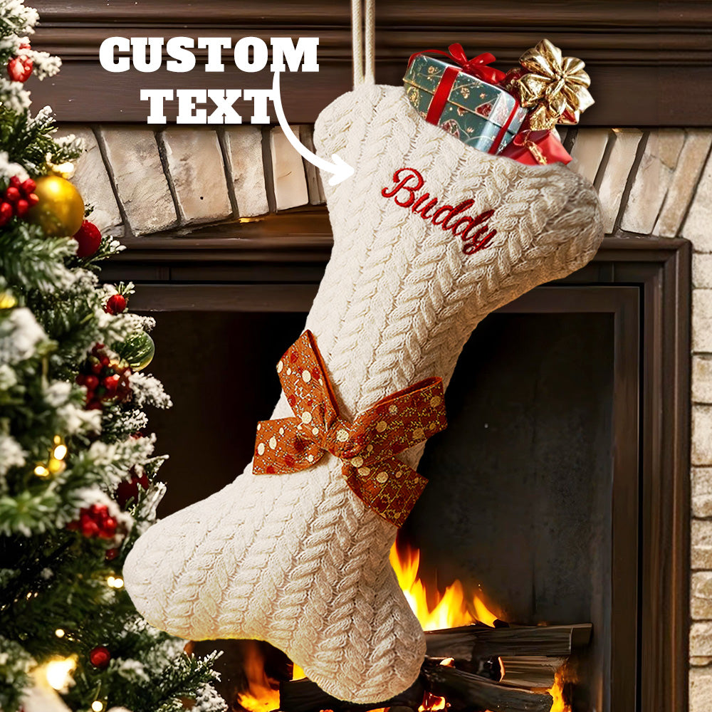 Personalized Dog Bone Christmas Stockings
