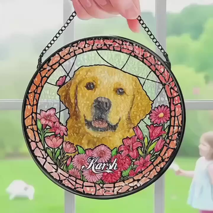 Personalized Pet Keepsake Memorial Stained Glass Suncatcher